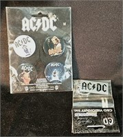 AC/DC Pins and Keychain NIP