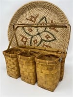 Bamboo Utensil Caddy, Basket Tray