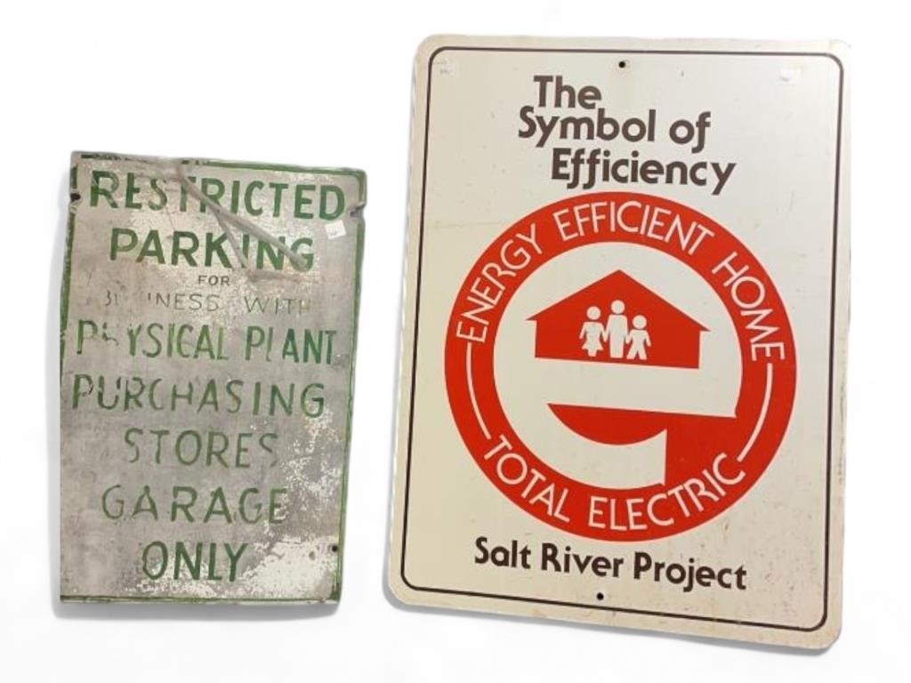 Vintage Metal Signs, Restricted Parking, SRP