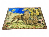 Vintage Asian Lion Tapestry Rug