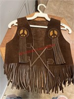 Leather children’s Peace Sign Vest  (hallway)
