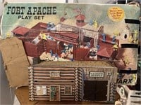 Tin Fort Apache Marx Play Set with Pieces and Box