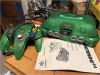 Clean Green Nintendo 64 with Manual and