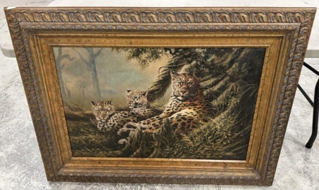 Designer Signed Framed Leopard Print