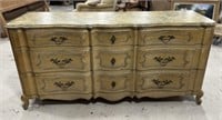Large Vintage French Provincial  Marble Top Triple