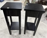 Pair of Contemporary Black Factory Side Tables