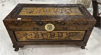 Reproduction Hand Carved Asian Storage Trunk