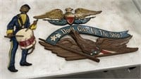 Vintage Painted Metal Crest Plaques