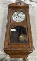 Antique Victorian Oak Wall Clock
