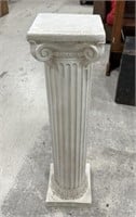 White Chalkware Neoclassical Column Plant Stand