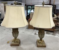 Pair of Designer Classic Resin Urn Lamps