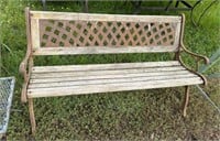 Outdoor Wood and Metal Bench