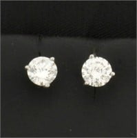 1ct GIA Certified Diamond Stud Earrings in Platinu