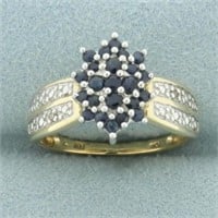 Sapphire and Diamond Ring in 10k Yellow Gold
