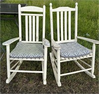 Pair of White Painted Porch Rockers