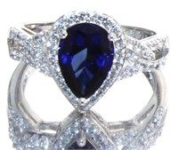 Pear Cut 2.86 ct Sapphire Infinity Ring