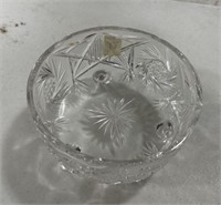 4" x 7 1/2" Cut Glass Footed Bowl