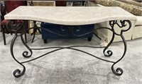 Contemporary Faux Marble Console Table