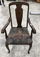 Antique Queen Anne Style Arm Chair