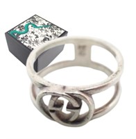 Gucci Sterling Silver Interlocking Ring