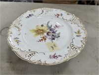 Old Paris Style Porcelain Footed Plate