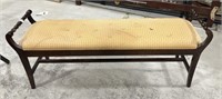 Mid Century Traditional Upholstered Bench