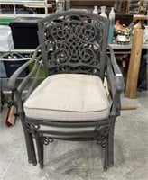 Four Metal Patio Arm Chairs