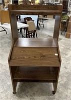 Modern Pressed Wood Oak Rolling Desk