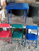 Child's Folding Table With 3 Chairs