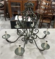 Wrought Iron 6 Arm Chandelier