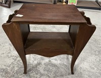 Vintage Oak Magazine Stand Side Table