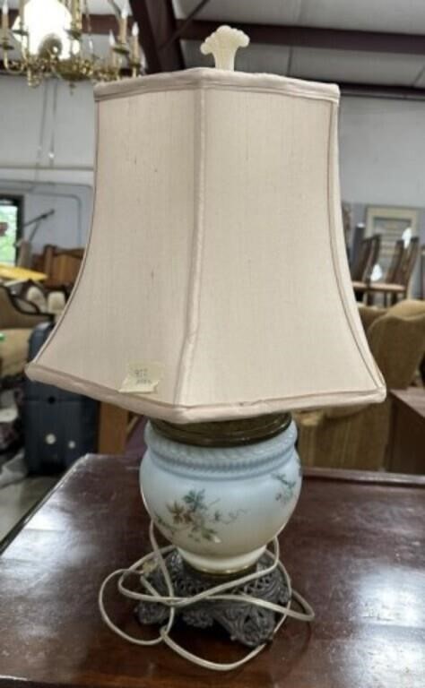Antique Glass Globe Desk Lamp