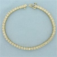 3ct Diamond Tennis Line Bracelet in 14k Yellow Gol