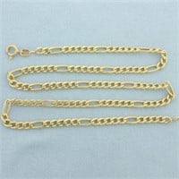 18 Inch Figaro Link Chain Necklace in 18k Yellow G