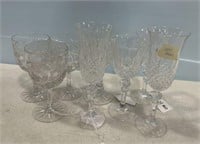 Group of Etched and Pressed Crystal Stemware