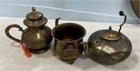 Brass Coffee Pitcher, Planter, and Tea Pot