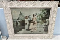 Vintage White Painted Framed Photograph