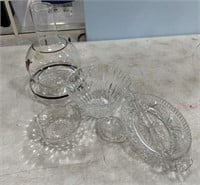 Pressed Glass Bowls, Divided Dish, Pitcher