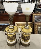 Vintage Glass Torchiere Lamp