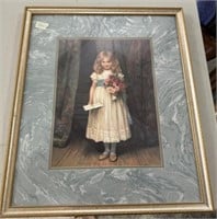 24" x 21" Framed Print of Young Girl