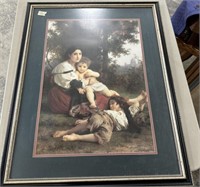 32" x 25" Framed Print of Woman and Children