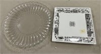 Pressed Glass Platter and Charleston Collection th