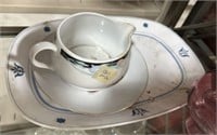 Porcelain Platter, Plate, and Creamer