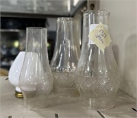 Four Small Mini Glass Oil Lamp Shades