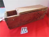 WOOD TOOL BOX W/ OIL CAN HOLDER