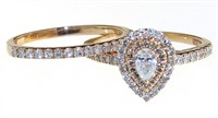 10kt Rose Gold 1.00 ct Pear Cut Diamond Bridal