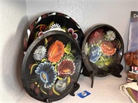 MEXICAN HAND PAINTED FLORAL PLATES