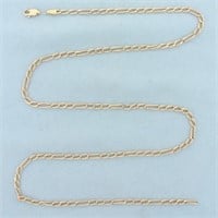 Figaro Link Chain Necklace in 14k Rose Gold