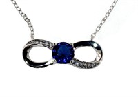 Elegant Blue & White Sapphire Necklace