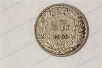 1958 1/2 Franc Silver coin